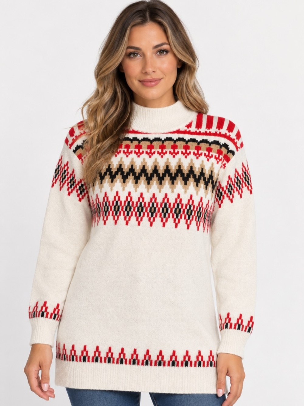 LOFT Fair Isle Nordic Tunic Sweater Size Small